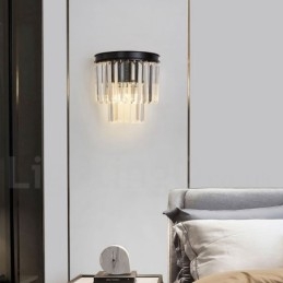 Moderne Luxus-Wandleuchte aus K9-Kristall mit Kristallschirm