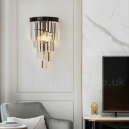 Moderne Luxus-Wandleuchte aus K9-Kristall mit Kristallschirm