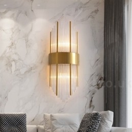 Moderne Luxus-Wandleuchte aus K9-Kristall mit Kristallschirm