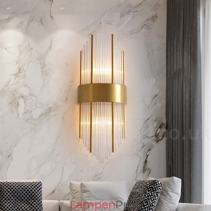 Moderne Luxus-Wandleuchte aus K9-Kristall mit Kristallschirm