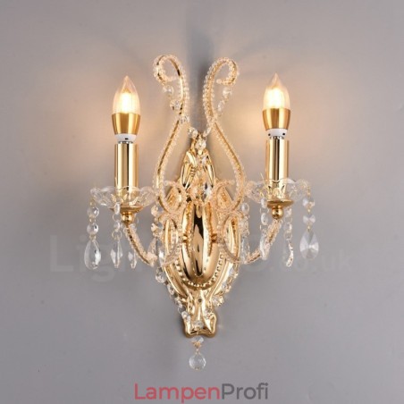 Wandleuchte mit 2 Lichtern, Gold/Schwarz, im amerikanischen Stil, Kristall, für Wohnzimmer, Esszimmer, Bekleidungsgeschäft, Café, Hotel Wandleuchte mit 2 Lichtern, Gold/Schwarz, im amerikanischen Stil, Kristall, für Wohnzimmer, Esszimmer, Bekleidungsgeschäft, Café, Hotel