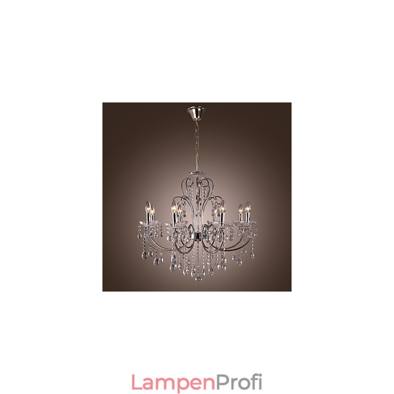 Traditioneller klassischer Kronleuchter aus Kristall und Chrommetall