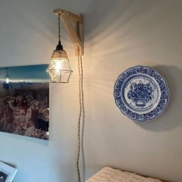 Hanfseil Eisen Kunst Wandleuchte American Pastoral Retro Wandleuchte mit Stecker