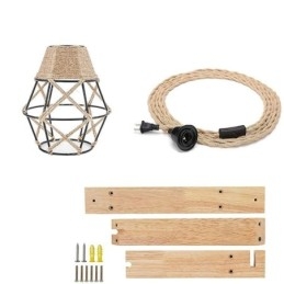 Hanfseil Eisen Kunst Wandleuchte American Pastoral Retro Wandleuchte mit Stecker