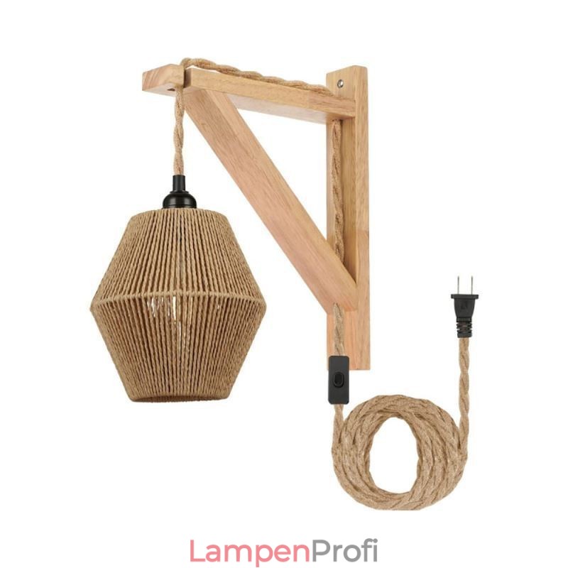 Papierseil-Wandleuchte American Pastoral Retro Wandleuchte mit Stecker