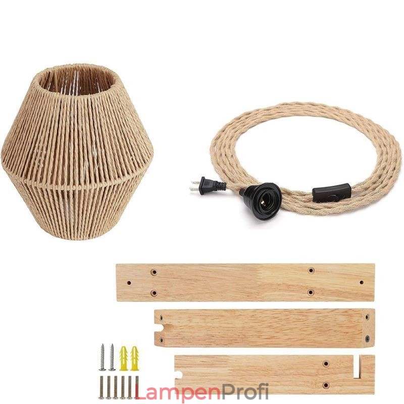 Papierseil-Wandleuchte American Pastoral Retro Wandleuchte mit Stecker