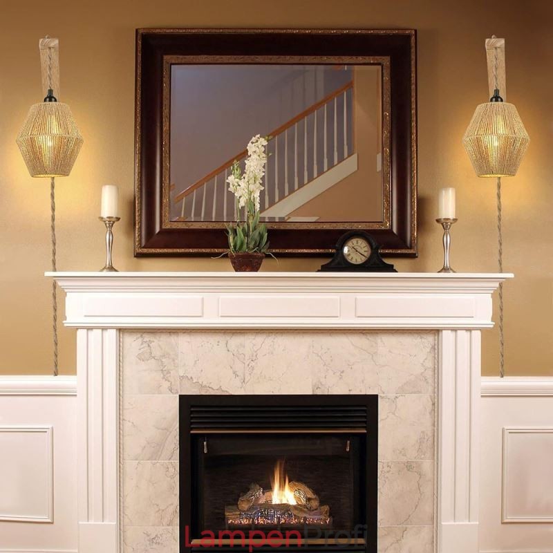 Papierseil-Wandleuchte American Pastoral Retro Wandleuchte mit Stecker