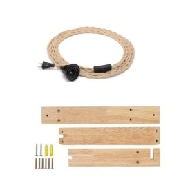 Massivholz Wandleuchte American Pastoral Retro Hanfseil Wandleuchte mit Stecker