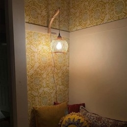 Bambus Wandleuchte American Pastoral Retro Hanfseil Wandleuchte mit Stecker