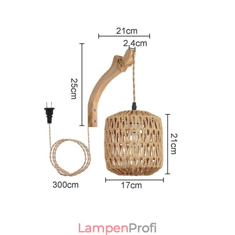 Amerikanischen Retro Wand Leuchte 3M Hanf Seil Hängen Linie Papier Seil Gewebt Lampenschirm