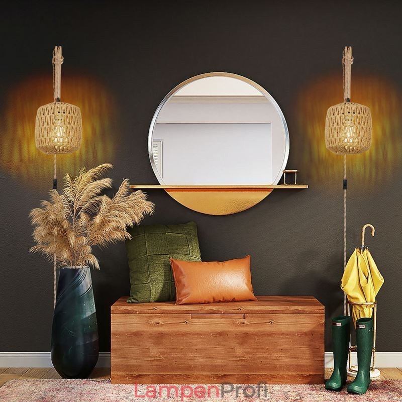 Amerikanischen Retro Wand Leuchte 3M Hanf Seil Hängen Linie Papier Seil Gewebt Lampenschirm