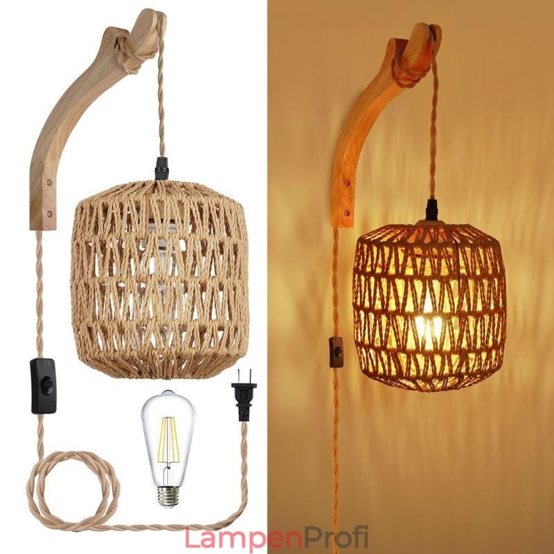 Amerikanischen Retro Wand Leuchte 3M Hanf Seil Hängen Linie Papier Seil Gewebt Lampenschirm