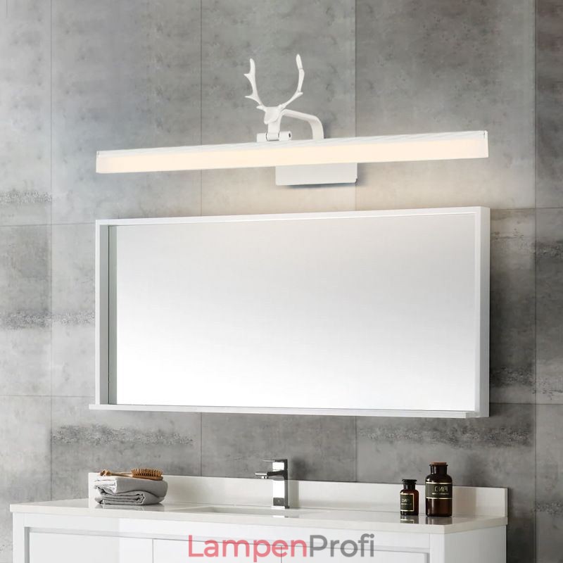 Geweih Spiegel Frontleuchte Acryl Wandleuchte Waschraum Make-up Leuchte