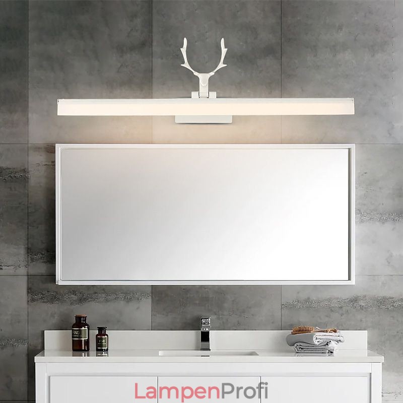 Geweih Spiegel Frontleuchte Acryl Wandleuchte Waschraum Make-up Leuchte