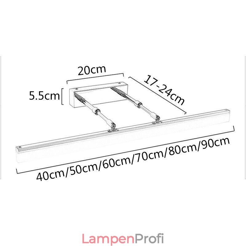 Spiegel Front Licht Acryl Dehnbar Leuchte Lampe Waschraum Korridor