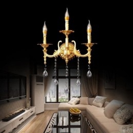 Europäische Wandleuchte Luxuriöse Wandleuchte Kristalltropfen Dekoration Lampe Nachttischbeleuchtung