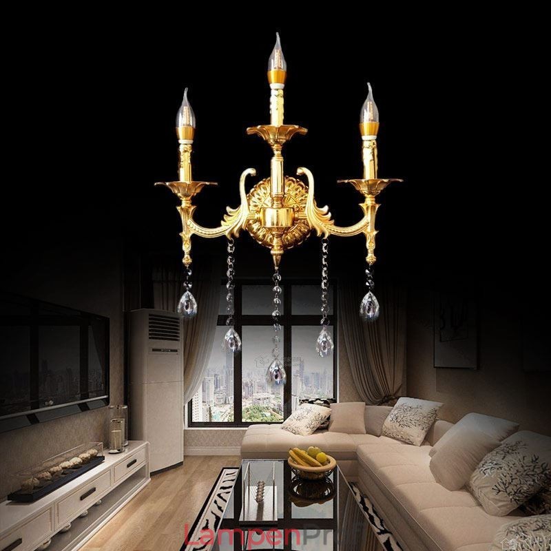 Europäische Wandleuchte Luxuriöse Wandleuchte Kristalltropfen Dekoration Lampe Nachttischbeleuchtung