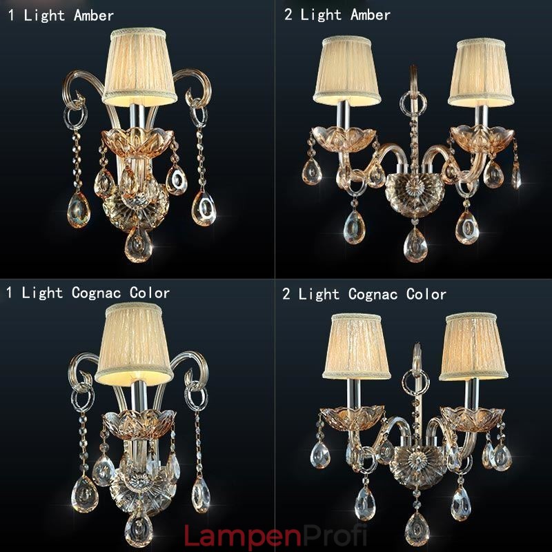 Europäische Wandleuchte Bernstein Cognac Kristall Wandleuchte Einfache Lampe Beleuchtung