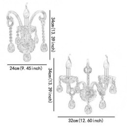 Europäische Wandleuchte Bernstein Cognac Kristall Wandleuchte Einfache Lampe Beleuchtung
