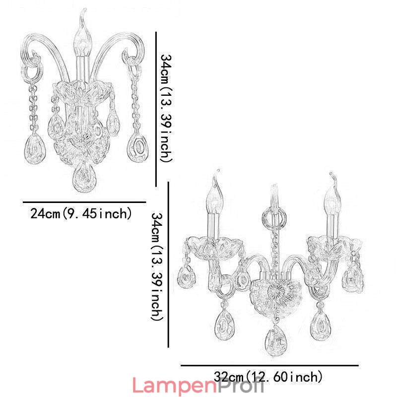 Europäische Wandleuchte Bernstein Cognac Kristall Wandleuchte Einfache Lampe Beleuchtung