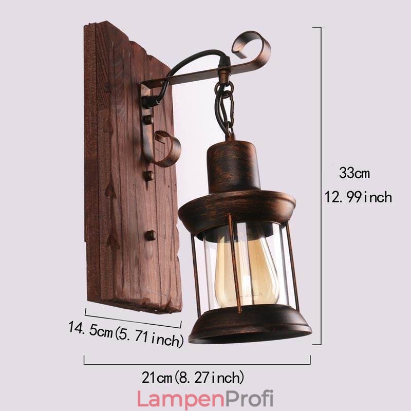 Amerikanischen Vintage Wand Licht Industrie LOFT Wand Leuchte Massivholz Glas Lampe Licht