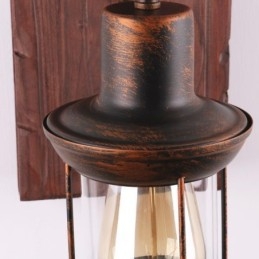 Amerikanischen Vintage Wand Licht Industrie LOFT Wand Leuchte Massivholz Glas Lampe Licht