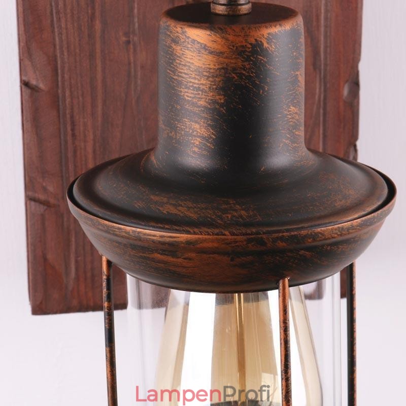 Amerikanischen Vintage Wand Licht Industrie LOFT Wand Leuchte Massivholz Glas Lampe Licht