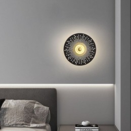 Wandleuchte Nordic Vollkupfer Hohle runde Wandleuchte