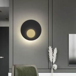 Nordic Wand Licht Schwarz Gold Runde Voll Kupfer Wand Leuchte