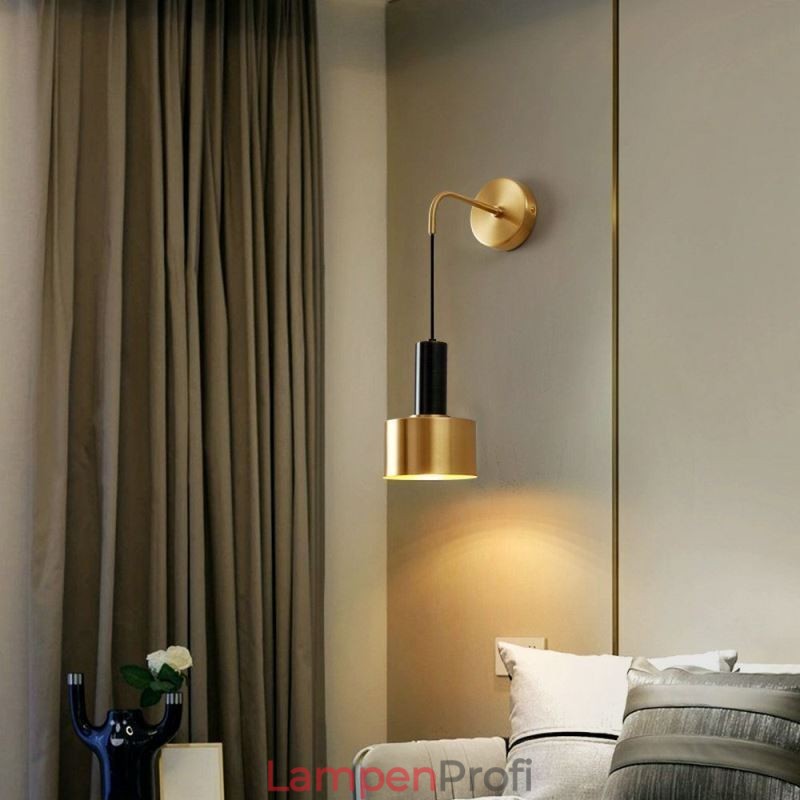 Moderne Wandleuchte Schwarz Gold Kontrastfarbe Wandleuchte