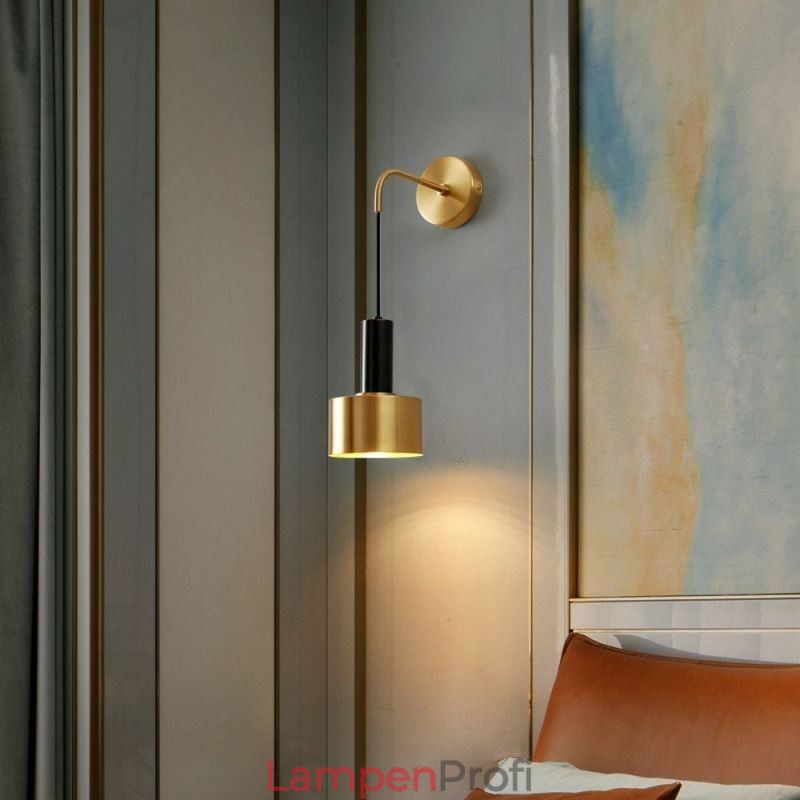 Moderne Wandleuchte Schwarz Gold Kontrastfarbe Wandleuchte
