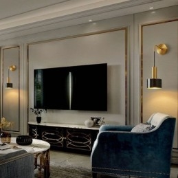 Moderne Wandleuchte Schwarz Gold Kontrastfarbe Wandleuchte