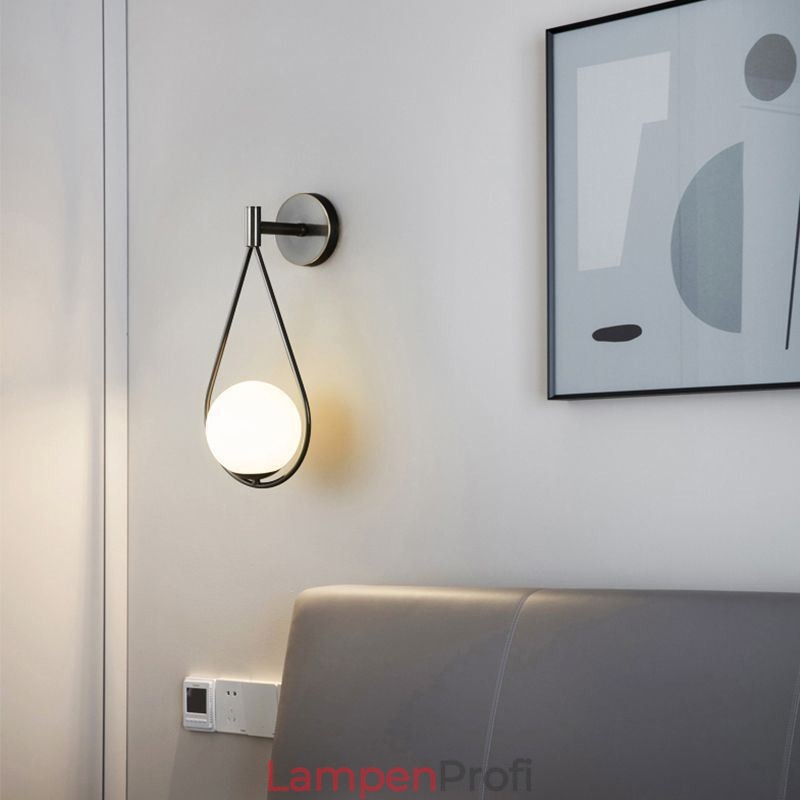 Moderne Globus Wandleuchte Glas Wandleuchte Schwarz Wassertropfen Wandleuchte
