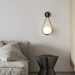 Moderne Globus Wandleuchte Glas Wandleuchte Schwarz Wassertropfen Wandleuchte