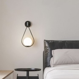 Moderne Globus Wandleuchte Glas Wandleuchte Schwarz Wassertropfen Wandleuchte
