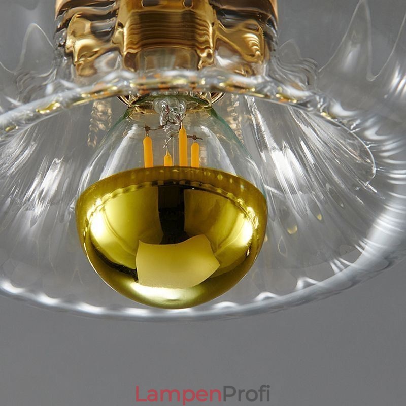 Moderne Wandbeleuchtung mit klarem Glasschirm, gebürstete Wandleuchte