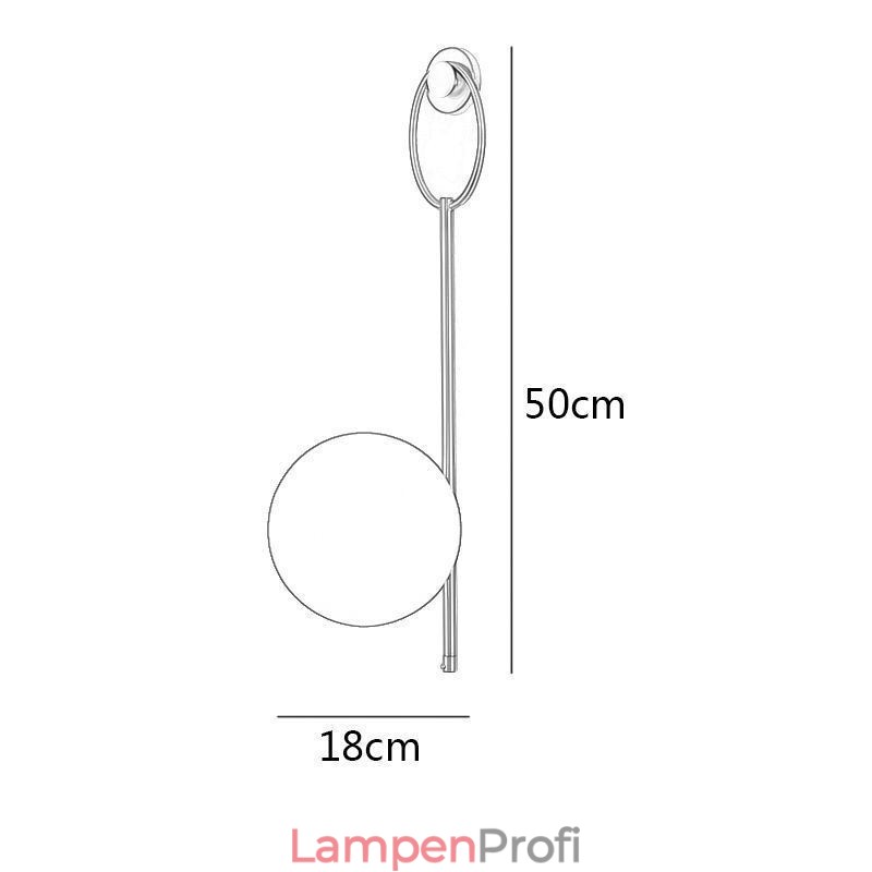 Moderne Globe Wandleuchte aus gebürstetem Goldglas