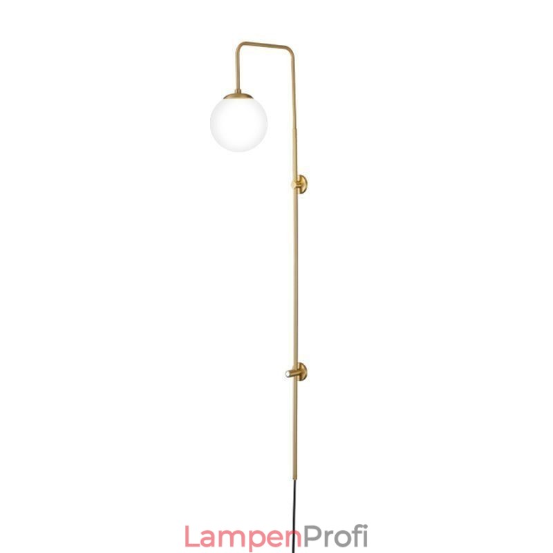 Moderne Globe Wandleuchte aus gebürstetem Goldglas