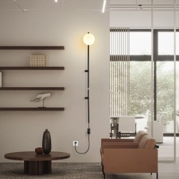 Globus Wandleuchte Beleuchtung Mid Century Magic Bean Wandlampe mit Stecker