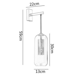 Nordische Messing-Wandlampe mit Innenaussparung aus Zylinderglas