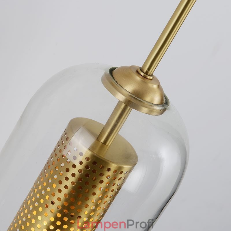 Nordische Messing-Wandlampe mit Innenaussparung aus Zylinderglas