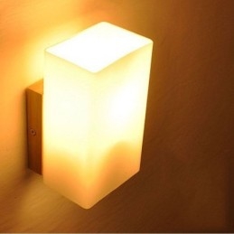 Nordische Holz Wandlampe Glas Lampenschirm Wandleuchte