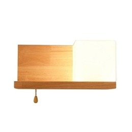 Nordische Holz Wandlampe Glas Lampenschirm Wandleuchte