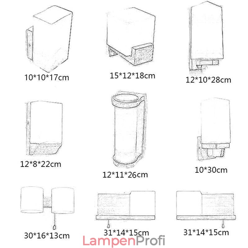 Nordische Holz Wandlampe Glas Lampenschirm Wandleuchte