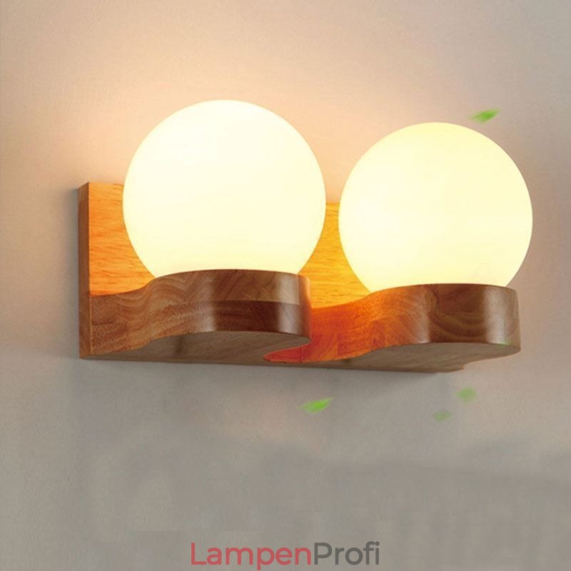 Nordische Massivholz Wandleuchte Gemütliche Kugelform Wandleuchte