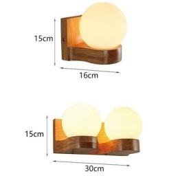 Nordische Massivholz Wandleuchte Gemütliche Kugelform Wandleuchte