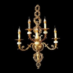 Europäische Wandleuchte Luxuriöse Blütenblatt Wandleuchte Jade Dekoration Lampe Nachttischbeleuchtung