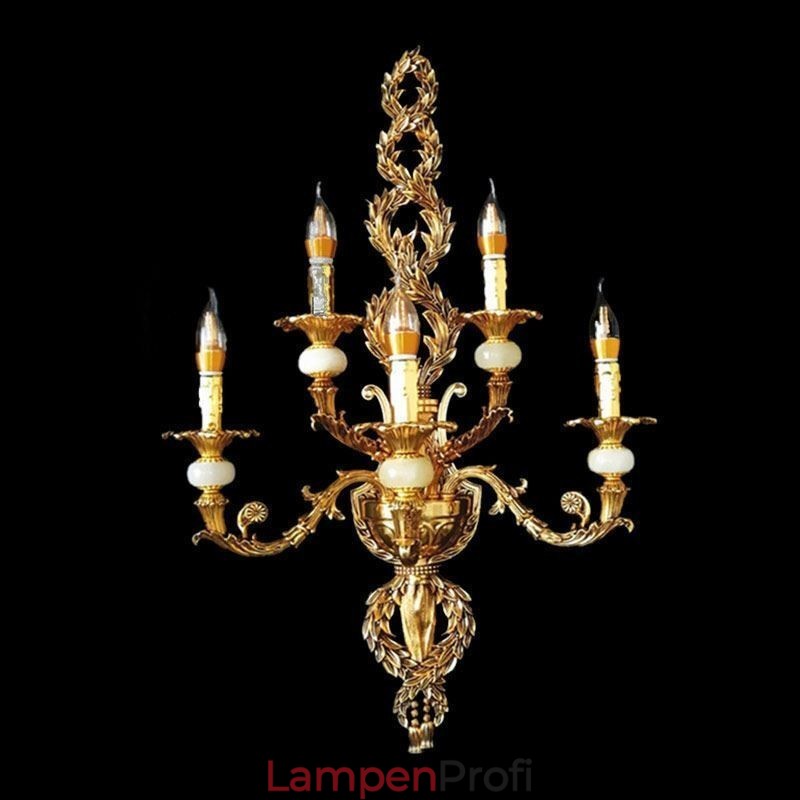 Europäische Wandleuchte Luxuriöse Blütenblatt Wandleuchte Jade Dekoration Lampe Nachttischbeleuchtung