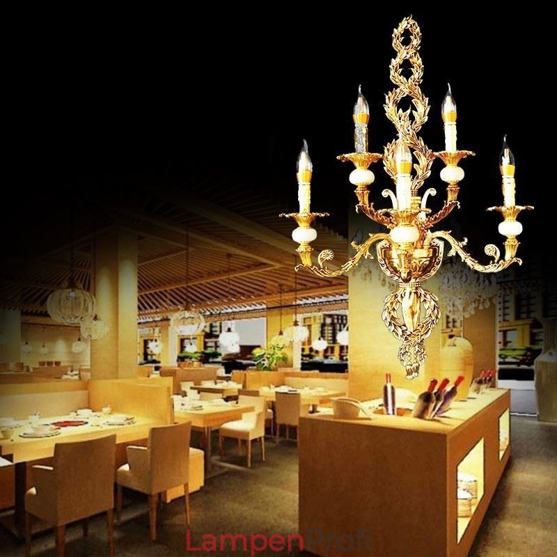 Europäische Wandleuchte Luxuriöse Blütenblatt Wandleuchte Jade Dekoration Lampe Nachttischbeleuchtung