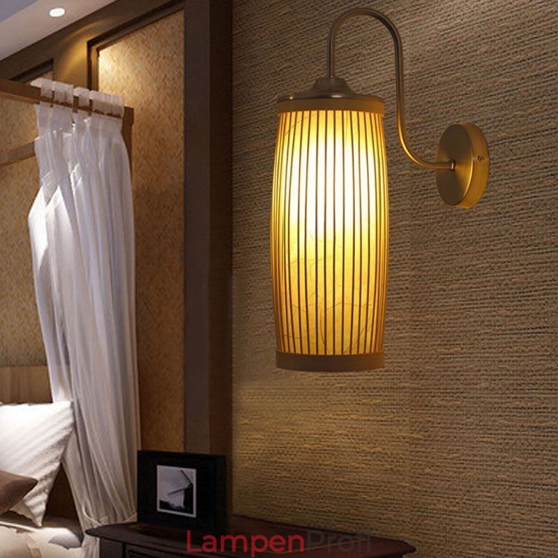 Taille Trommel Design Wandleuchte Kreative Bambus Wandleuchte Nachttisch Treppen Ländlichen Beleuchtung